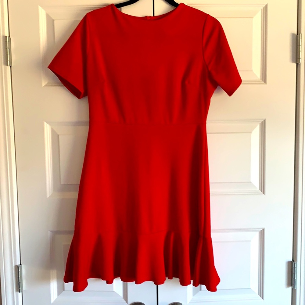 Red Peplum Bottom Dress